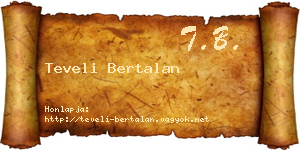 Teveli Bertalan névjegykártya